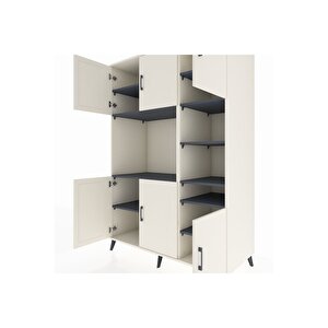 Kronos Dolap 10 Raflı 6 Kapaklı 132x59x195 Aytaşı-aytaşı/antrasit