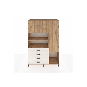 Hyperion Dolap 8 Raflı 4 Çekmeceli 3 Kapaklı 132x44x195 Çam-çam/aytaşı