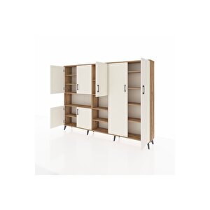 Arges Dolap 13 Raflı 7 Kapaklı 220x30x163 Çam-aytaşı/çam