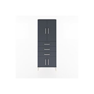 Arges Dolap 3 Raflı 3 Çekmeceli 4 Kapaklı 60x30x163 Antrasit-antrasit