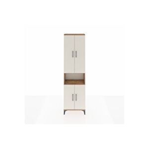 Arges Dolap 3 Raflı 4 Kapaklı Tek Askılı 60x30x221 Çam-aytaşı