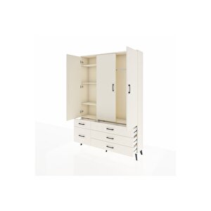 Arges Gardrop 5 Raflı 5 Çekmeceli Tek Askılı 132x30x195 Aytaşı-aytaşı