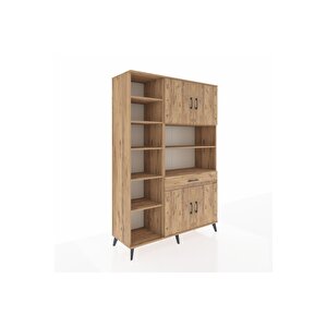 Hyperion Gardrop 10 Raflı Tek Çekmeceli 4 Kapaklı 132x44x195 Çam-çam