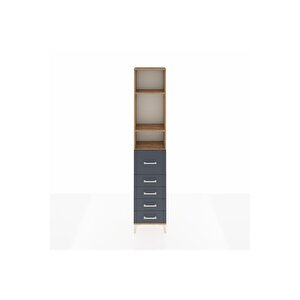 Arges Dolap 3 Raflı 5 Çekmeceli 44x30x221 Çam-antrasit