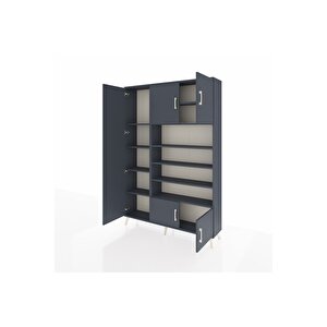 Arges Gardrop 10 Raflı 5 Kapaklı 132x30x195 Antrasit-antrasit