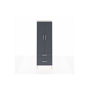 Arges Dolap 4 Raflı 2 Çekmeceli 2 Kapaklı 60x30x182 Aytaşı-antrasit