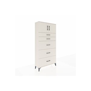 Arges Dolap Tek Raflı 5 Çekmeceli 2 Kapaklı 88x30x182 Aytaşı-aytaşı