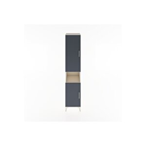 Hyperion Dolap 4 Raflı 2 Kapaklı Tek Askılı 44x44x221 Aytaşı-antrasit