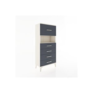 Hyperion Dolap Tek Raflı 5 Çekmeceli 60x44x134 Aytaşı-antrasit