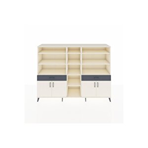 Hyperion Dolap 12 Raflı 2 Çekmeceli 4 Kapaklı 220x44x163 Aytaşı-aytaşı/antrasit
