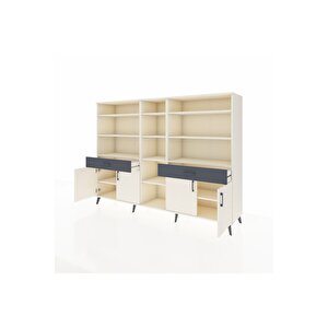 Hyperion Dolap 12 Raflı 2 Çekmeceli 4 Kapaklı 220x44x163 Aytaşı-aytaşı/antrasit