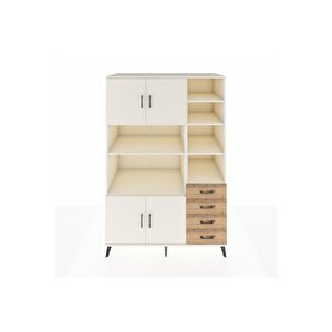 Kronos Dolap 9 Raflı 4 Çekmeceli 4 Kapaklı 132x59x195 Aytaşı-aytaşı/çam