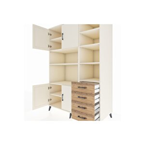 Kronos Dolap 9 Raflı 4 Çekmeceli 4 Kapaklı 132x59x195 Aytaşı-aytaşı/çam