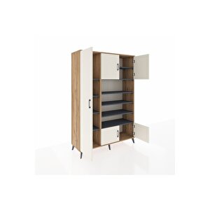 Hyperion Dolap 10 Raflı 5 Kapaklı 132x44x195 Çam-aytaşı/antrasit