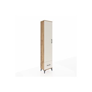 Arges Dolap 3 Raflı Tek Çekmeceli Tek Askılı 44x30x221 Çam-aytaşı