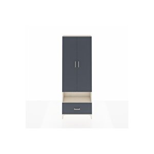 Arges Dolap 2 Raflı Tek Çekmeceli Tek Askılı 88x30x243 Aytaşı-antrasit