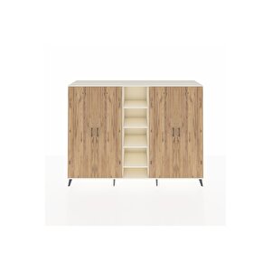 Hyperion Dolap 12 Raflı 4 Kapaklı 220x44x163 Aytaşı-çam/aytaşı
