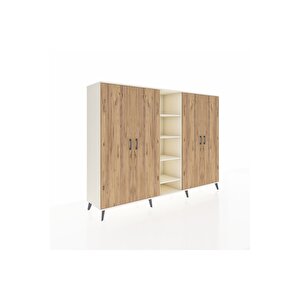 Hyperion Dolap 12 Raflı 4 Kapaklı 220x44x163 Aytaşı-çam/aytaşı