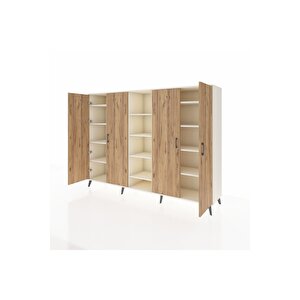 Hyperion Dolap 12 Raflı 4 Kapaklı 220x44x163 Aytaşı-çam/aytaşı