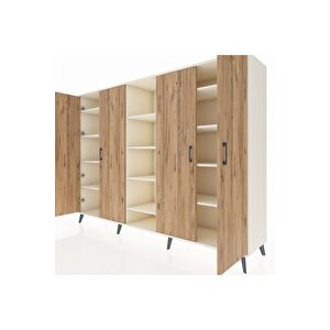 Hyperion Dolap 12 Raflı 4 Kapaklı 220x44x163 Aytaşı-çam/aytaşı