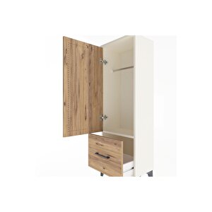 Arges Dolap Tek Raflı Tek Çekmeceli Tek Askılı 44x30x134 Aytaşı-çam