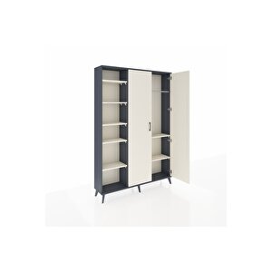 Arges Gardrop 7 Raflı 2 Kapaklı Tek Askılı 132x30x195 Antrasit-aytaşı