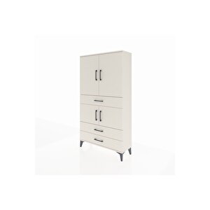 Arges Dolap 3 Raflı 3 Çekmeceli 4 Kapaklı 88x30x163 Aytaşı-aytaşı