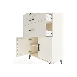 Hyperion Dolap Tek Raflı 3 Çekmeceli 2 Kapaklı 88x44x134 Aytaşı-aytaşı