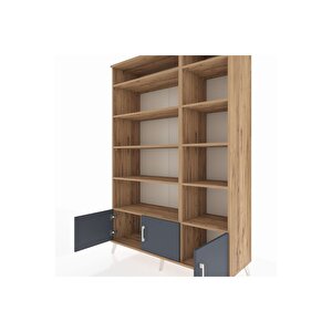 Hyperion Dolap 10 Raflı 3 Kapaklı 132x44x195 Çam-antrasit/çam