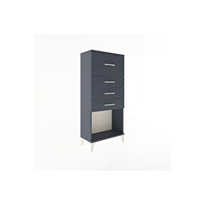Arges Dolap 4 Çekmeceli 60x30x134 Antrasit-antrasit