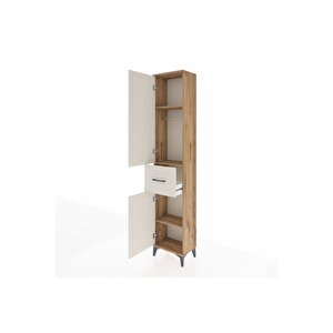 Arges Dolap 3 Raflı Tek Çekmeceli Tek Askılı 44x30x221 Çam-aytaşı