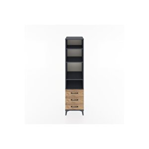 Hyperion Dolap 4 Raflı 3 Çekmeceli 44x44x182 Antrasit-çam