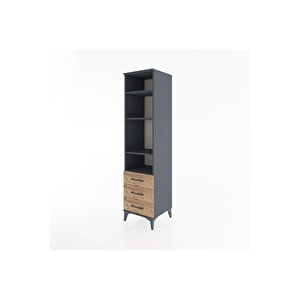 Hyperion Dolap 4 Raflı 3 Çekmeceli 44x44x182 Antrasit-çam