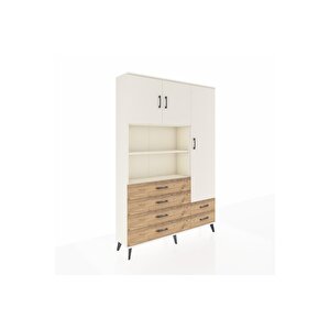 Arges Dolap 9 Raflı 6 Çekmeceli 3 Kapaklı 132x30x195 Aytaşı-aytaşı/çam