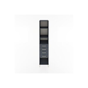 Hyperion Dolap 3 Raflı 4 Çekmeceli 44x44x221 Antrasit-antrasit