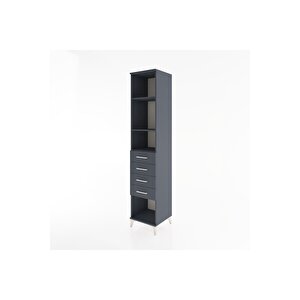 Hyperion Dolap 3 Raflı 4 Çekmeceli 44x44x221 Antrasit-antrasit