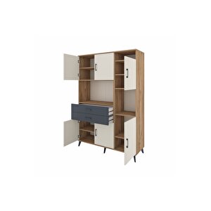 Hyperion Dolap 9 Raflı 2 Çekmeceli 6 Kapaklı 132x44x195 Çam-aytaşı/antrasit