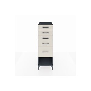 Kronos Dolap 5 Çekmeceli 44x59x134 Antrasit-aytaşı