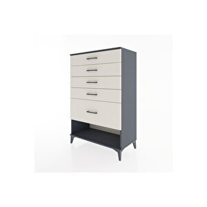 Hyperion Dolap 5 Çekmeceli 88x44x134 Antrasit-aytaşı