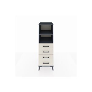 Kronos Dolap 2 Raflı 4 Çekmeceli 44x59x134 Antrasit-aytaşı