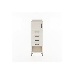 Hyperion Dolap Tek Raflı 4 Çekmeceli Tek Kapaklı 44x44x134 Aytaşı-aytaşı