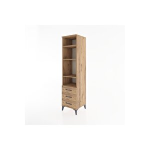 Hyperion Dolap 4 Raflı 3 Çekmeceli 44x44x182 Çam-çam