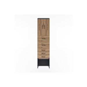 Hyperion Dolap 2 Raflı 5 Çekmeceli 2 Kapaklı 60x44x243 Antrasit-çam