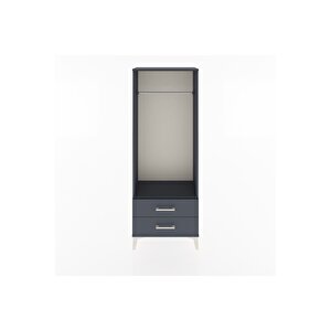 Arges Dolap Tek Raflı 2 Çekmeceli Tek Askılı 60x30x163 Antrasit-antrasit
