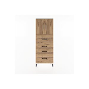 Arges Dolap 2 Raflı 4 Çekmeceli 2 Kapaklı 60x30x163 Aytaşı-çam