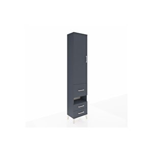 Arges Dolap 4 Raflı 3 Çekmeceli Tek Kapaklı 44x30x221 Antrasit-antrasit