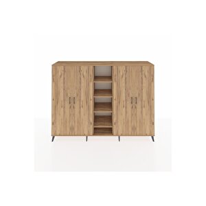 Hyperion Dolap 12 Raflı 4 Kapaklı 220x44x163 Çam-çam