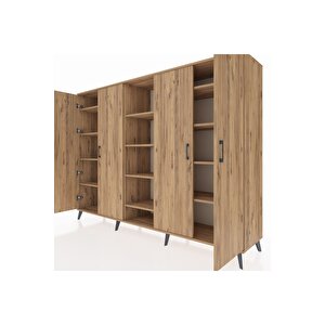 Hyperion Dolap 12 Raflı 4 Kapaklı 220x44x163 Çam-çam