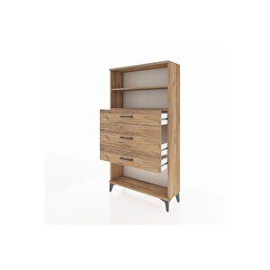 Arges Dolap 2 Raflı 3 Çekmeceli 88x30x163 Çam-çam