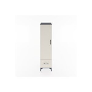 Hyperion Dolap 4 Raflı Tek Çekmeceli Tek Kapaklı 44x44x182 Antrasit-aytaşı